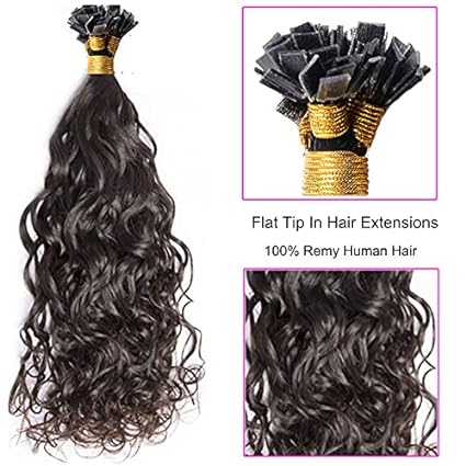 Keratin Flat-Tip Natural Wave Human Hair Extensions