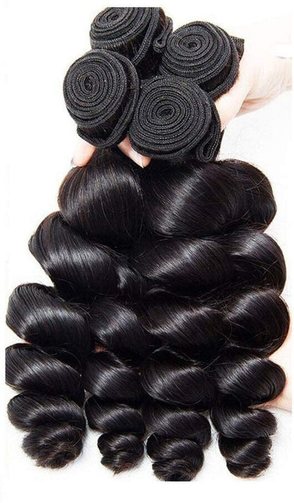 Raw Unprocessed Indian Hair In Loose Wave Texture  Human Hair Extensions(Pack Of 1 Pc)