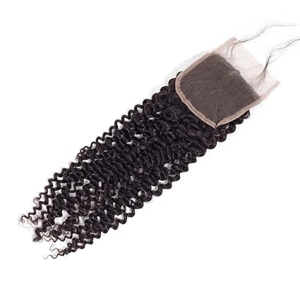 Closure Deep Curly Human Hair Extensions (4x4)