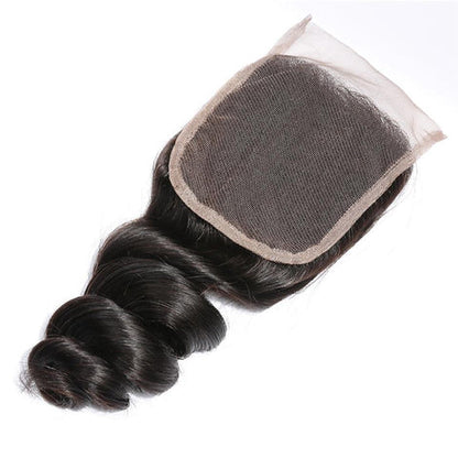 Closure Loose Wave Human Hair Extensions (5x5)