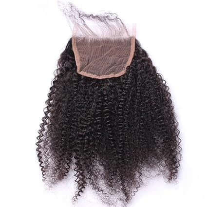 Closure Afro Curly Human Hair Extensions (4x4)