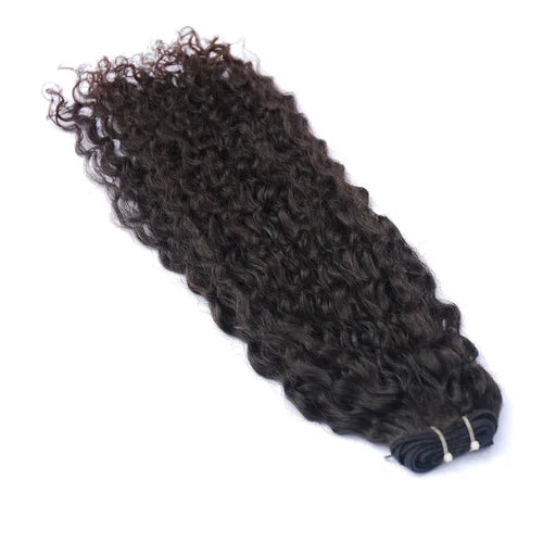 Raw Unprocessed Indian Curly Texture In Machine Weft Human Hair Extensions ( Pack Of 1)