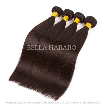 3 Bundle Deal Raw Unprocessed Straight Human Hair #2 Brown Color (Pack Of 3)