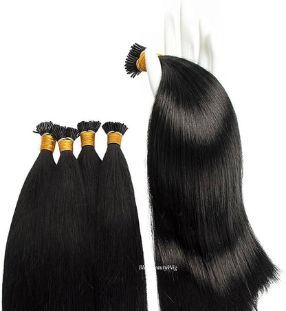 Keratin I-Tip Straight Human Hair Extensions