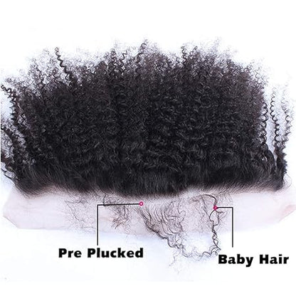 Frontal Afro Curly Human Hair Extensions (13x6)