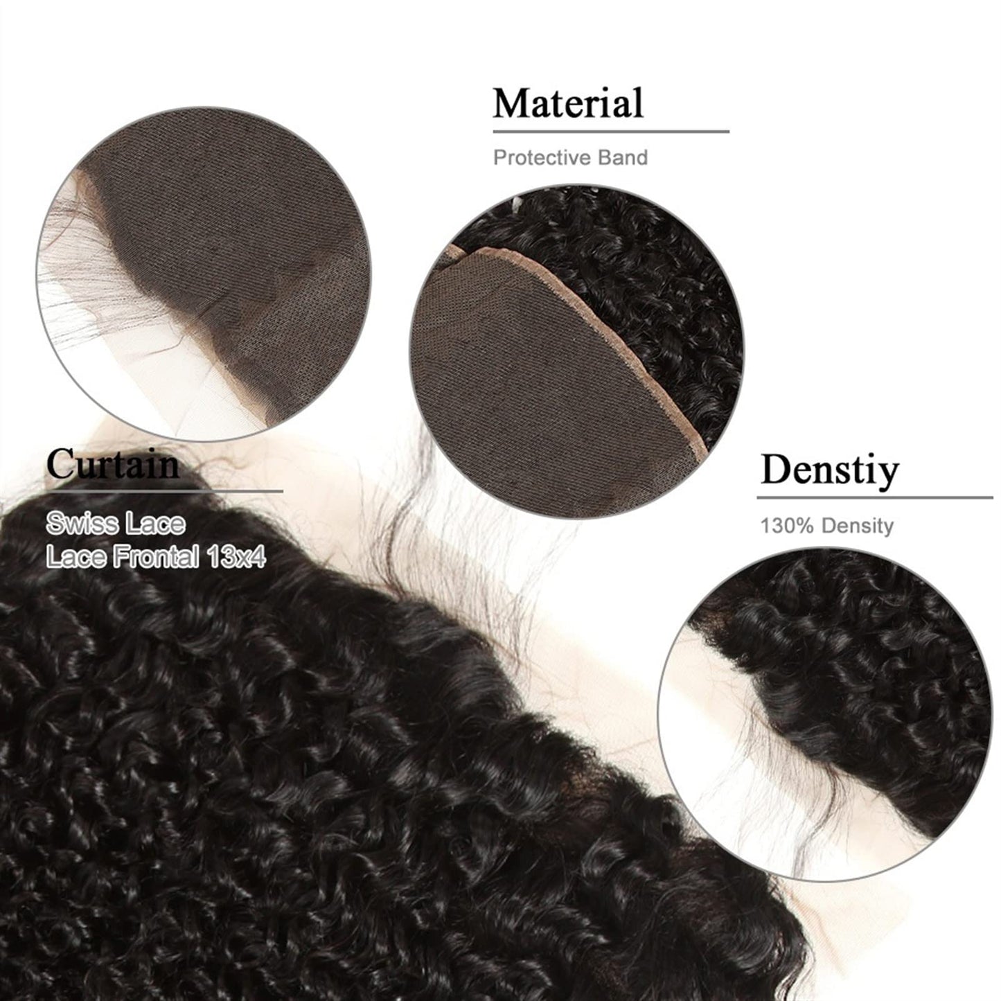 Frontal Kinky Curly Human Hair Extensions (13x4)