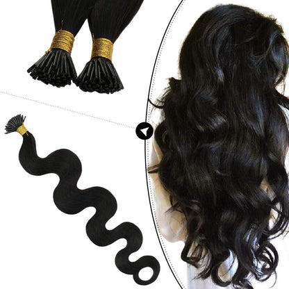 Keratin I-Tip Body Wave Human Hair Extensions