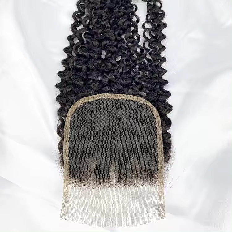 Closure Kinky Curly Human Hair Extensions (4x4)