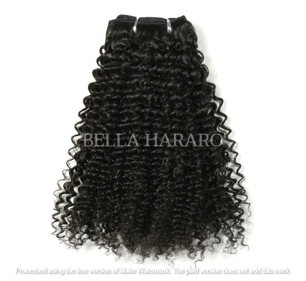 Raw Unprocessed Temple Hair In Natural Color In Kinky Curly Texture ( Pack Of 1)