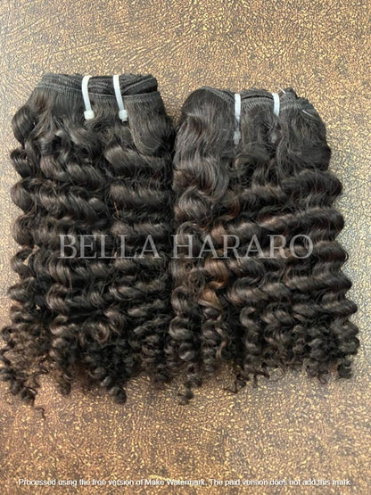 2 Bundle Deal Unprocessed Temple Indian Curly Hair In Natural Color( Pack Of 2)