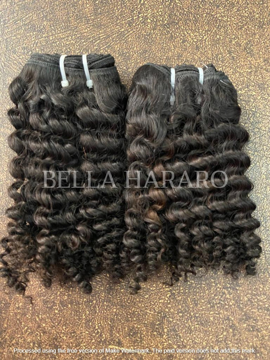 2 Bundle Deal Unprocessed Temple Indian Curly Hair In Natural Color( Pack Of 2)