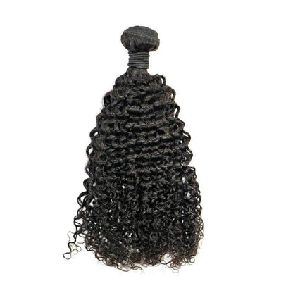 Raw Unprocessed Hair Weft In Kinky Curly Texture Human Hair Extensions(pack Of 1)