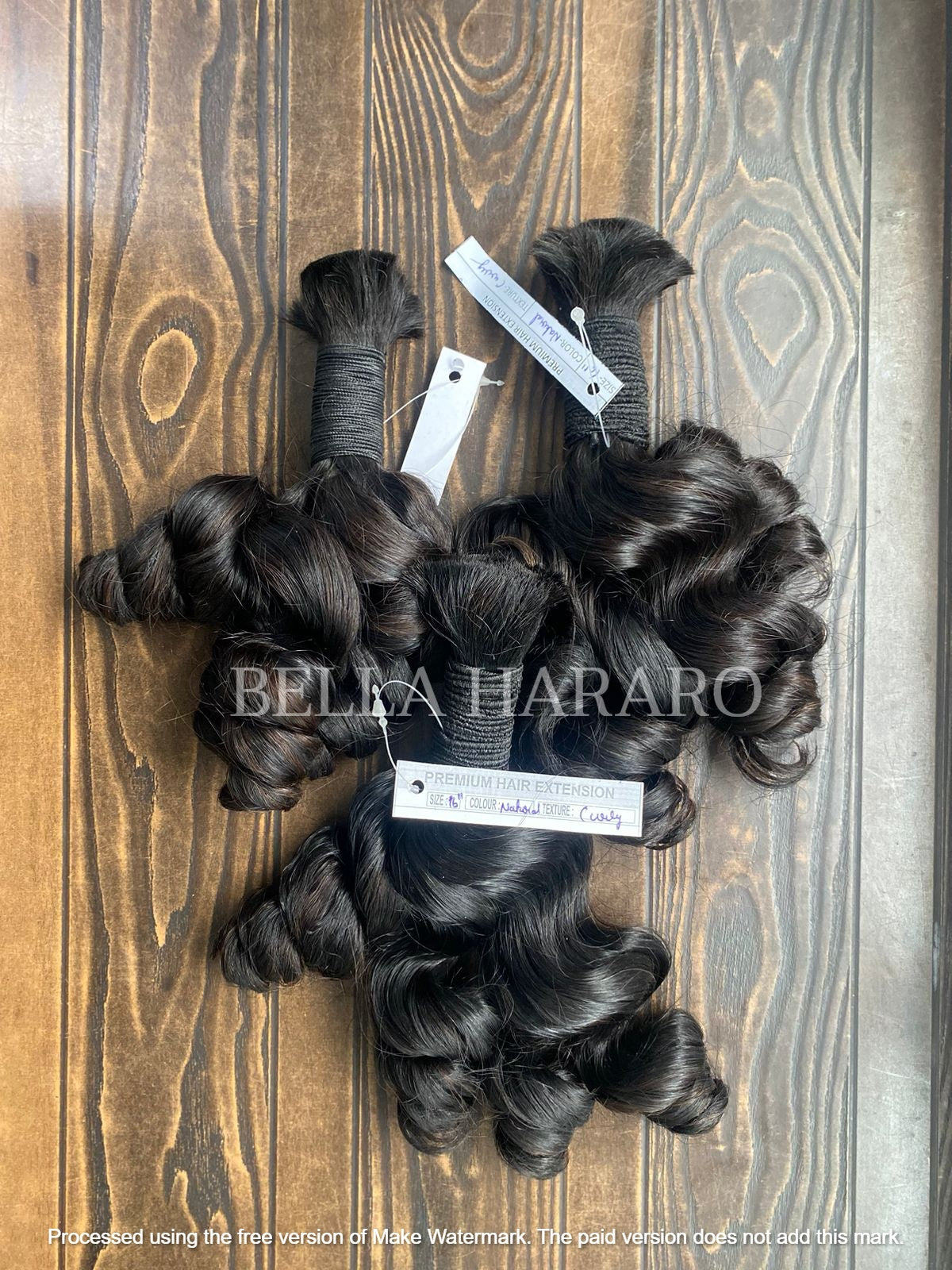 3 Bundle Deal Bulk Single Drawn Deep Curly Human Hair In Natural Black Color (Pack Of 3 Bundle)