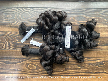 3 Bundle Deal Bulk Single Drawn Deep Curly Human Hair In Natural Black Color (Pack Of 3 Bundle)