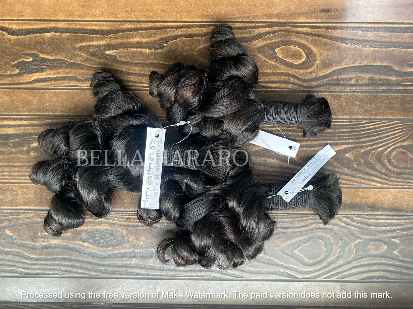 3 Bundle Deal Bulk Single Drawn Deep Curly Human Hair In Natural Black Color (Pack Of 3 Bundle)