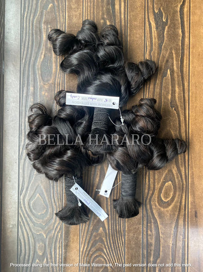 3 Bundle Deal Bulk Single Drawn Deep Curly Human Hair In Natural Black Color (Pack Of 3 Bundle)