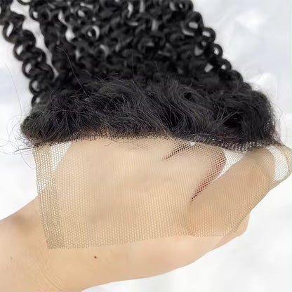 Closure Kinky Curly Human Hair Extensions (5x5)