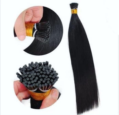 Keratin I-Tip Straight Human Hair Extensions