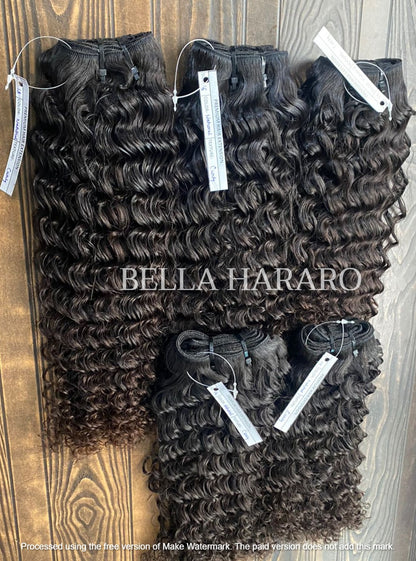 5 Bundles Deal Raw Unprocessed Temple Indian Curly Hair In Natural Color (Pack Of 5 Bundles)