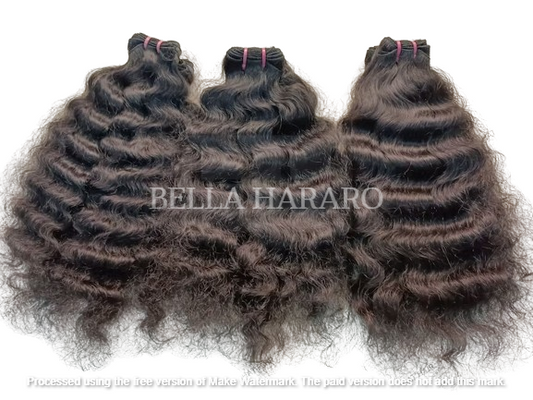 3 Bundle Deal Unprocessed Temple Raw Curly Hair In Natural Color( Pack Of 3)