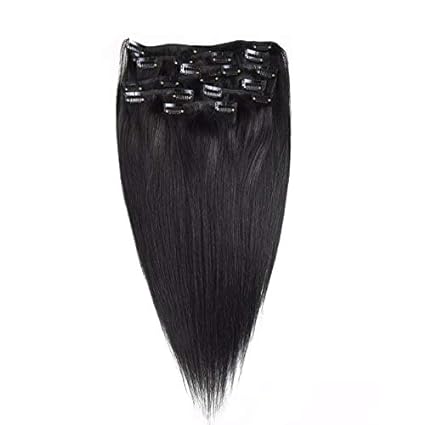 Clip-In 10-Piece Set Straight Human Hair Extensions (100gm)