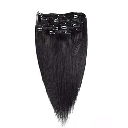 Clip-In 10-Piece Set Straight Human Hair Extensions (140 gm)