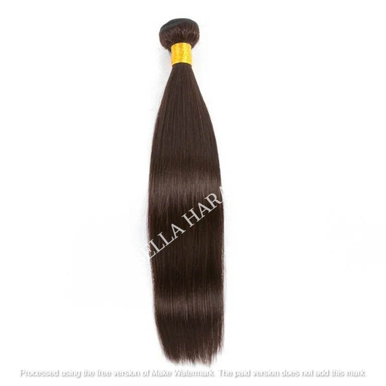 3 Bundle Deal Raw Unprocessed Straight Human Hair #2 Brown Color (Pack Of 3)