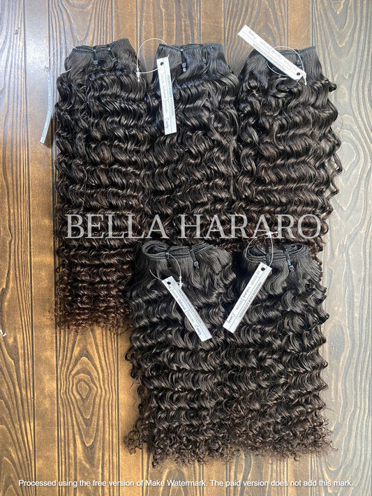 5 Bundles Deal Raw Unprocessed Temple Indian Curly Hair In Natural Color (Pack Of 5 Bundles)