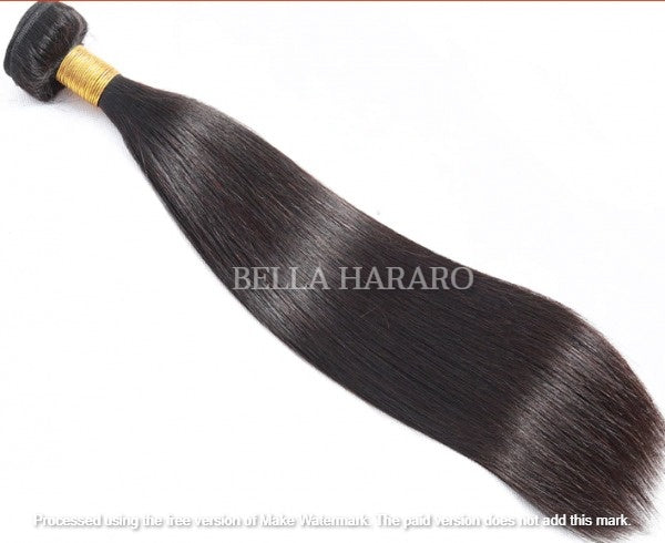 Straight Single Drawn Human Hair In Natural Color (Pack Of 1 Bundle)