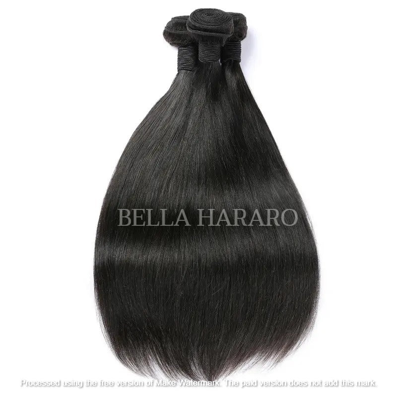 4 Bundle Deal Weft Single Drawn Straight Human Hair In Natural Black Color (Pack Of 4 Bundles)