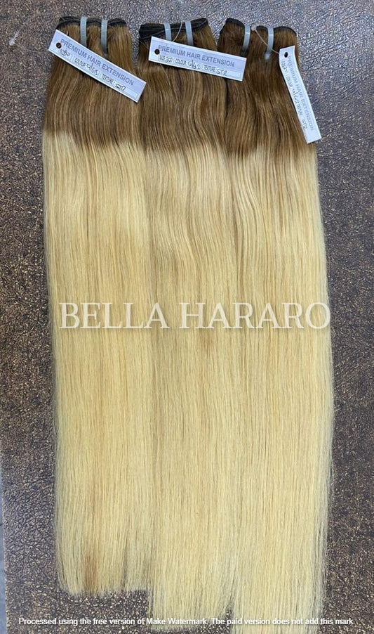 3 Bundle Deal Raw Unprocessed Straight Human Hair In #4/613 Ombre Color (Pack Of 3 Bundles)