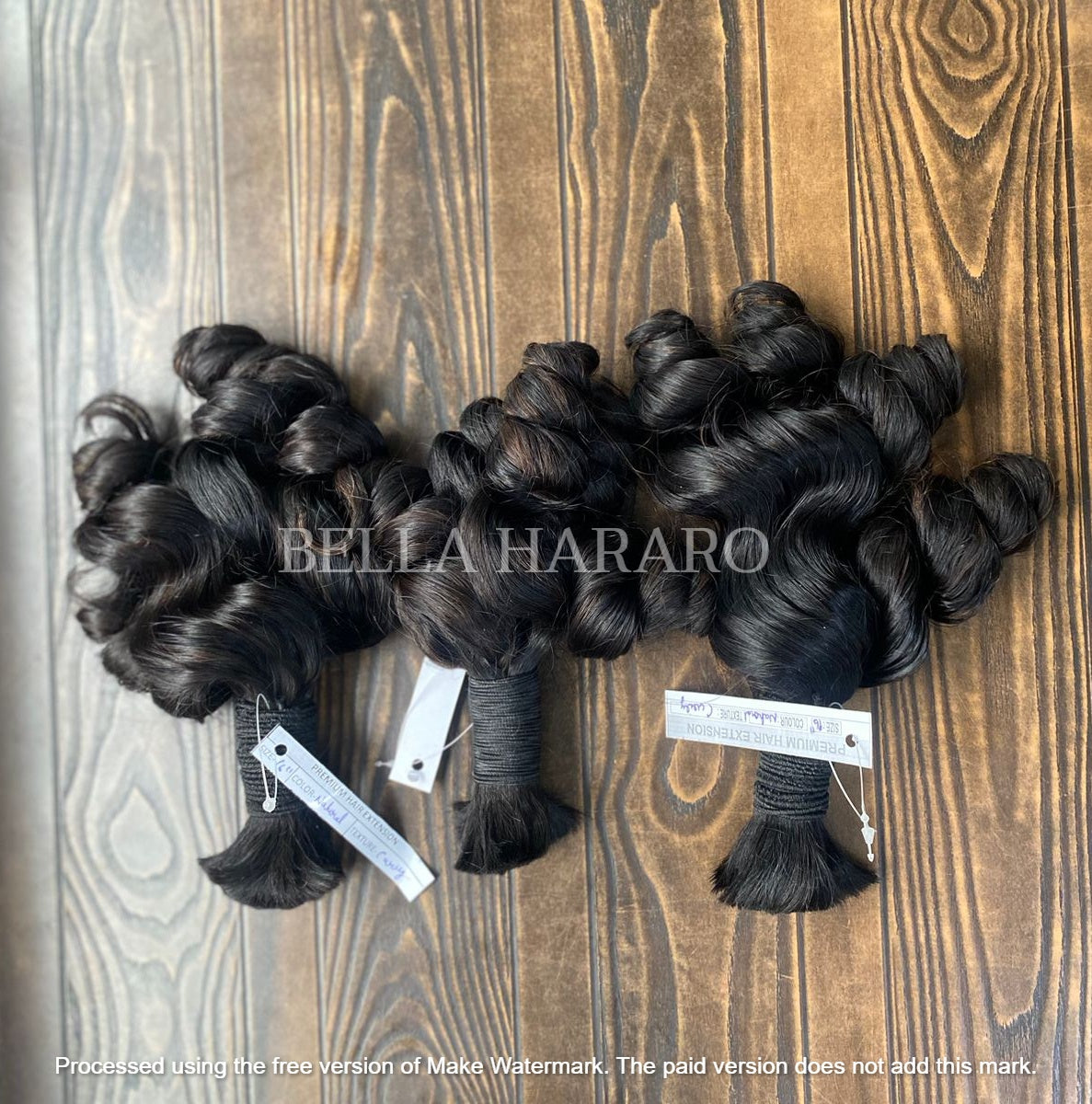 3 Bundle Deal Bulk Single Drawn Deep Curly Human Hair In Natural Black Color (Pack Of 3 Bundle)