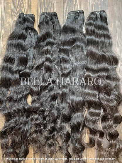 5 Bundle Deal Weft Single Drawn Wavy Human Hair In Natural Black Color (Pack Of 5 Bundles)