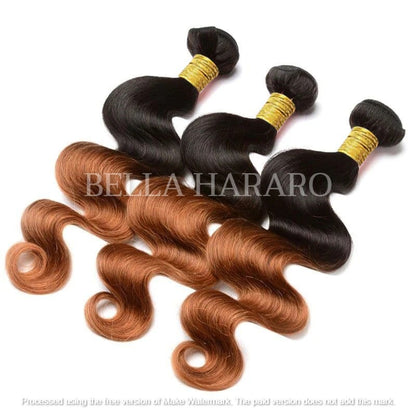 3 Bundle Deal Raw Unprocessed BodyWave Human Hair In #2/33 Ombre Color (Pack Of 3 Bundles)