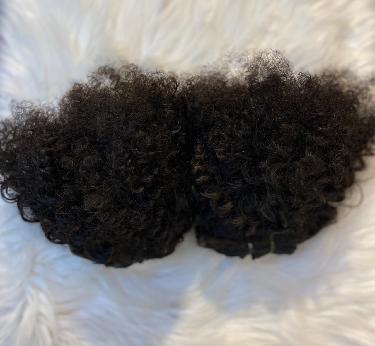 3 Bundle Deal Unprocessed Temple Afro Curly Hair In Natural Color (Pack Of 3)