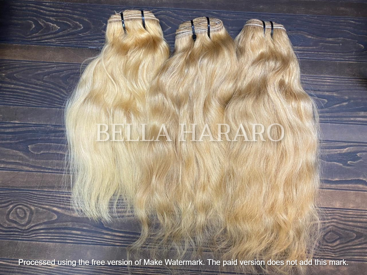 3 Bundle Deal Raw Unprocessed Human Hair In Blonde Color In Natural Wavy Hair Texture (Pack Of 3 Bundles)