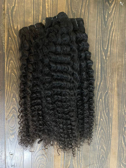 3 Bundle Deal Unprocessed Temple Kinky Curly Hair In Natural Color (Pack Of 3)