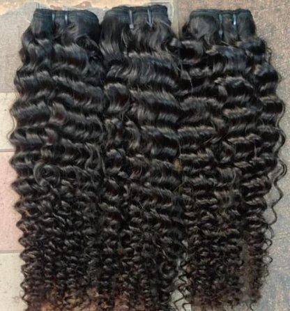 3 Bundle Deal Unprocessed Temple Kinky Curly Hair In Natural Color (Pack Of 3)