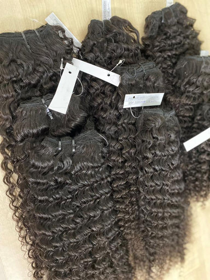 3 Bundle Deal Unprocessed Temple Kinky Curly Hair In Natural Color (Pack Of 3)