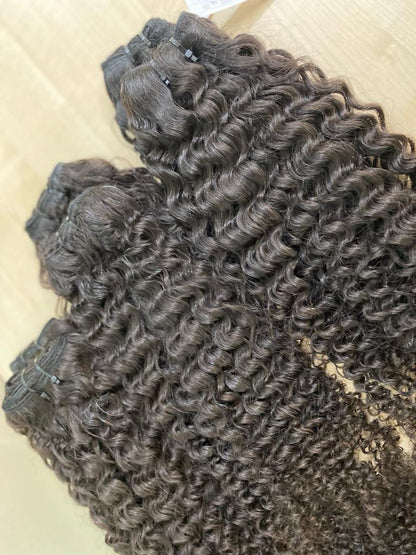 3 Bundle Deal Unprocessed Temple Kinky Curly Hair In Natural Color (Pack Of 3)