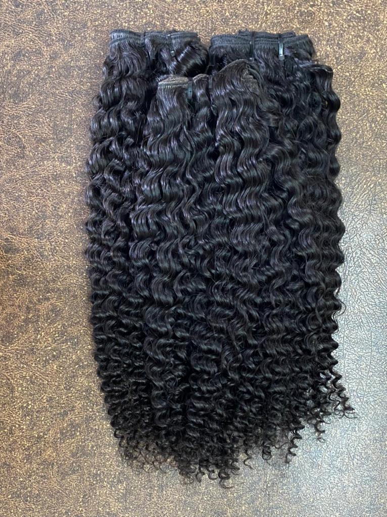 3 Bundle Deal Unprocessed Temple Kinky Curly Hair In Natural Color (Pack Of 3)