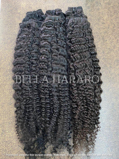 3 Bundle Deal Raw Unprocessed Indian Curly Human Hair In Natural Color (Pack Of 3)