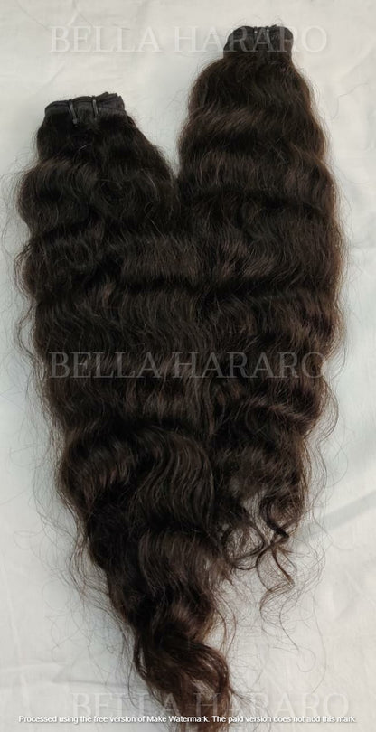 2 Bundle Deal Unprocessed Temple Raw Curly Hair In Natural Color( Pack Of 2)