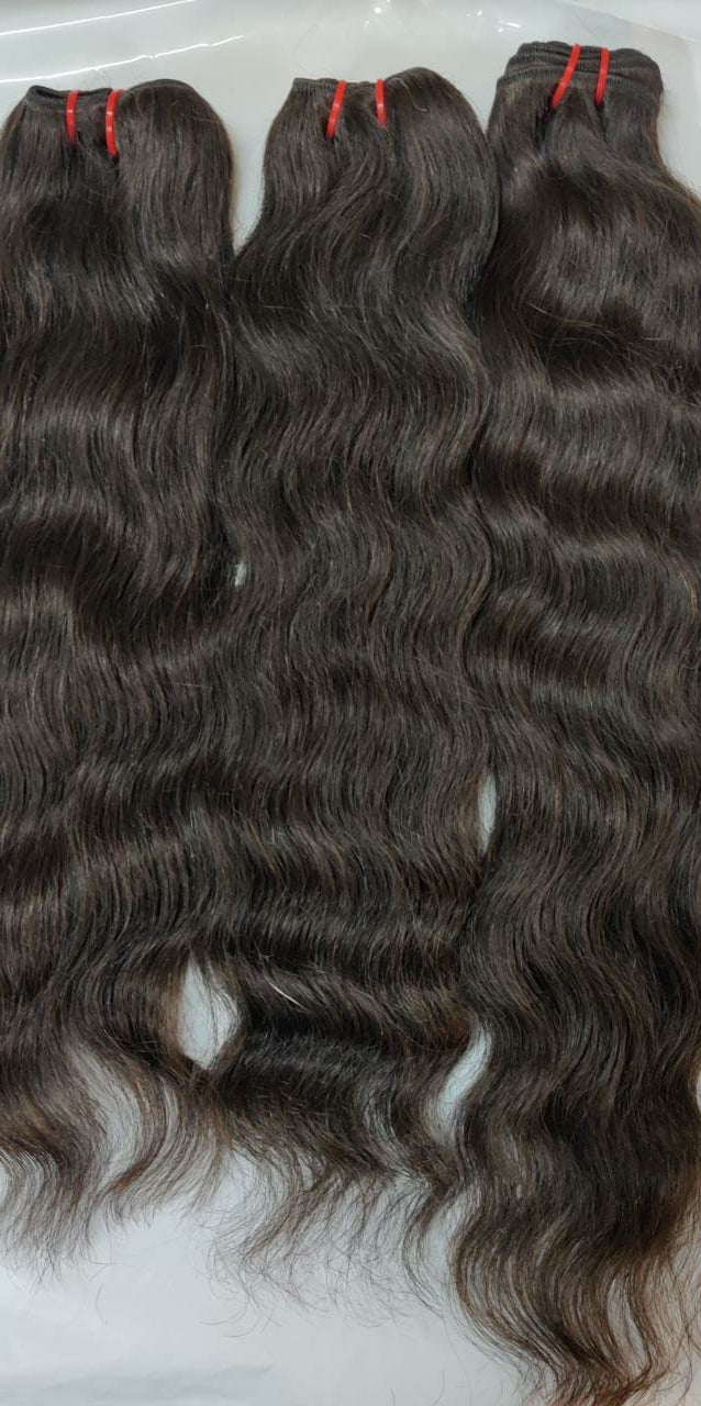 3 Bundles Deal Raw Unprocessed Temple Wavy Hair In Natural Color (Pack Of 3 Bundles)