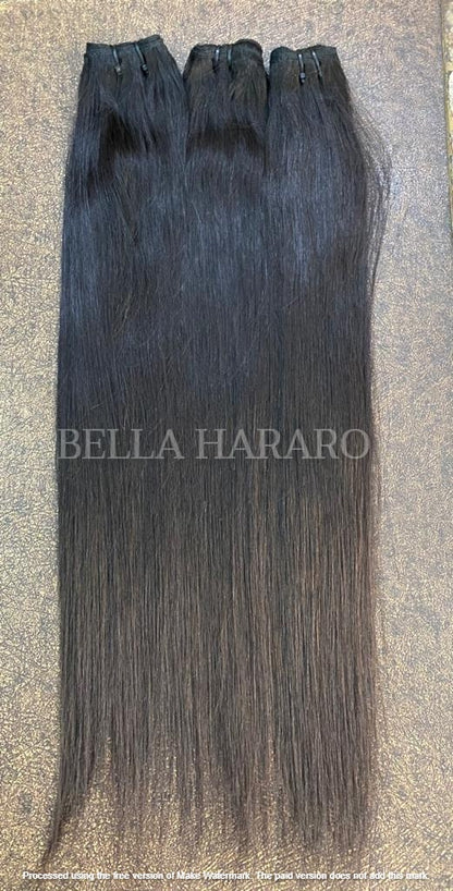 3 Bundle Deal Raw Unprocessed Straight Human Hair In Natural Color(Pack Of 3)