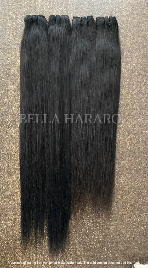 3 Bundle Deal Raw Unprocessed Straight Human Hair In Natural Color(Pack Of 3)