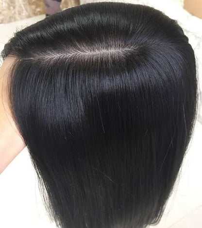 Silk Base Hair Toppers Invisible Seamless Mini Volumizer 2Clips in Hair Extension With Thinning Natural Hair Hairpieces