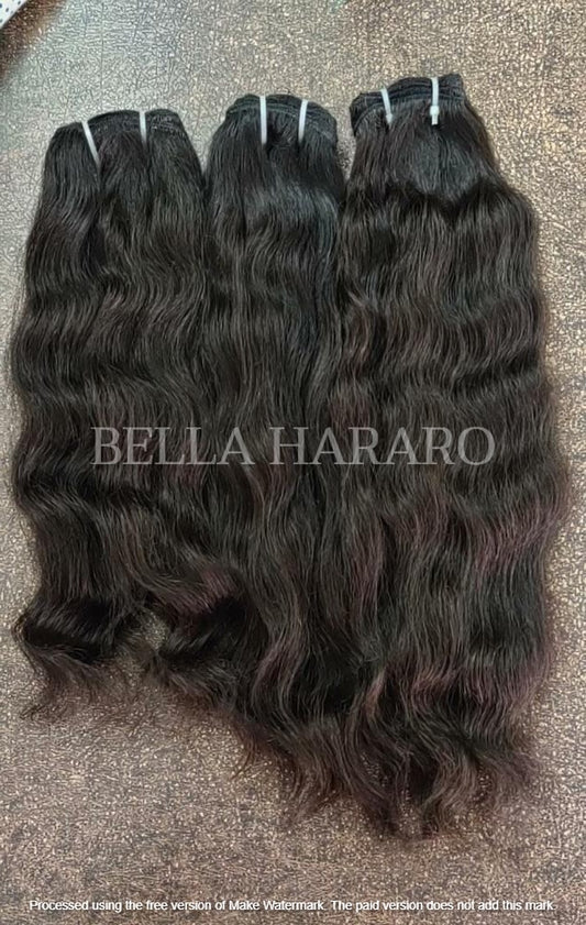 3 Bundle Deal Single Drawn Wavy Hair In Natural Color( Pack Of 3 Bundle)