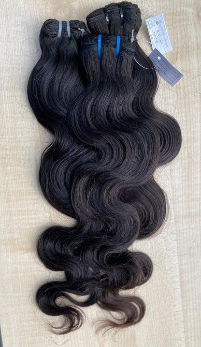 3 Bundle Deal Bodywave Hair With Frontal Unprocessed Raw Indian Temple Hair In Natural Color (Pack Of 3)