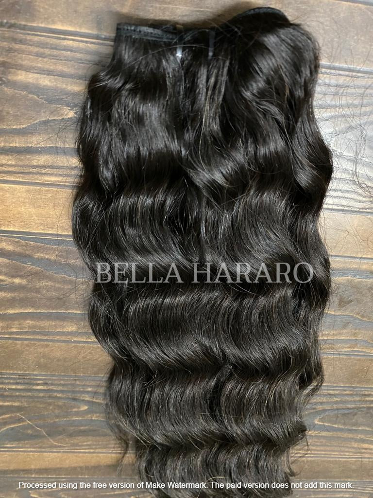 Natural Wavy Single Drawn Human Hair In Natural Color (Pack Of 1 Bundle)